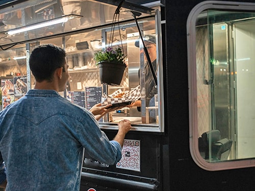 Person at food truck